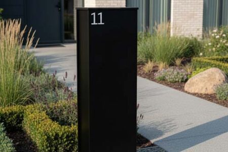 moderne zwarte brievenbus